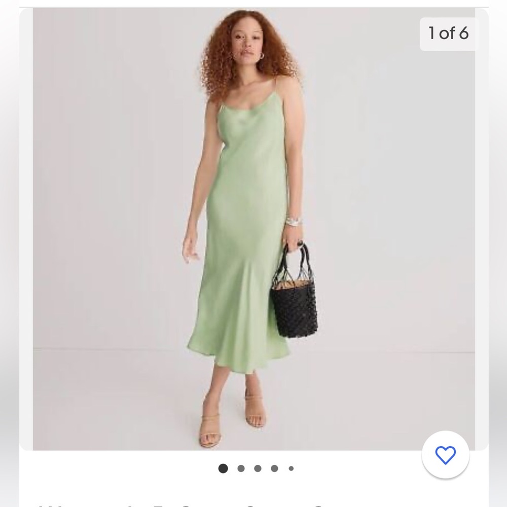 J. Crew Gwyneth cupro-blend slip dress in Sage Green